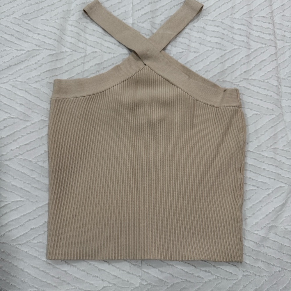 House of Harlow 1960 Tan Ribbed Tank Top
